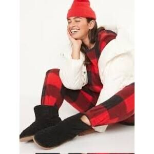 NWT Matching Printed Microfleece Pajama Set buffalo check old navy size medium